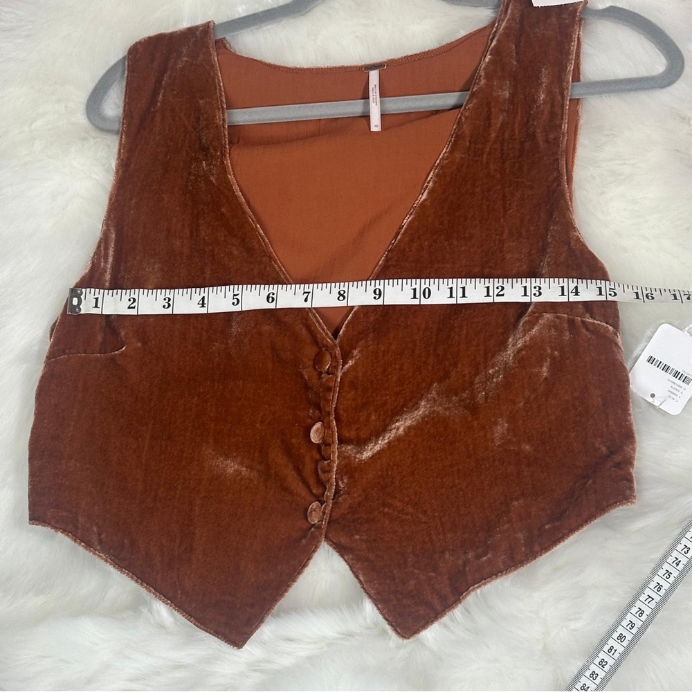 Free People Red Crop Buttoned Vest - Picture 13 of 13